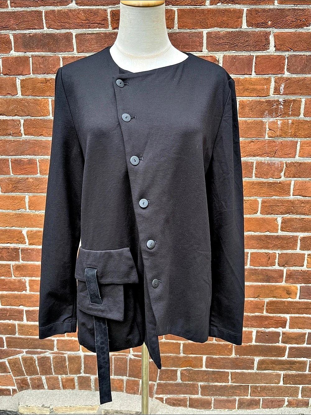 Sarah Pacini Asymmetrical Black Blazer